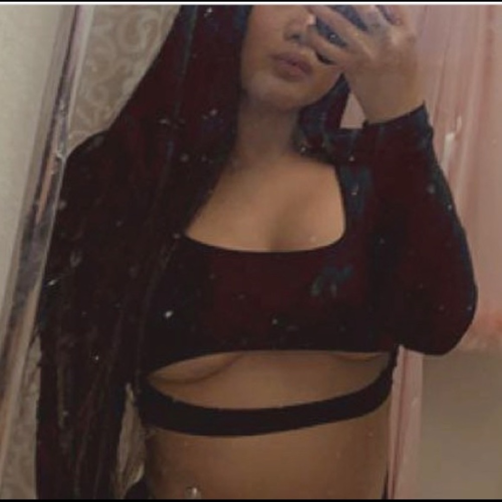 Black Cut Out Crop Top
